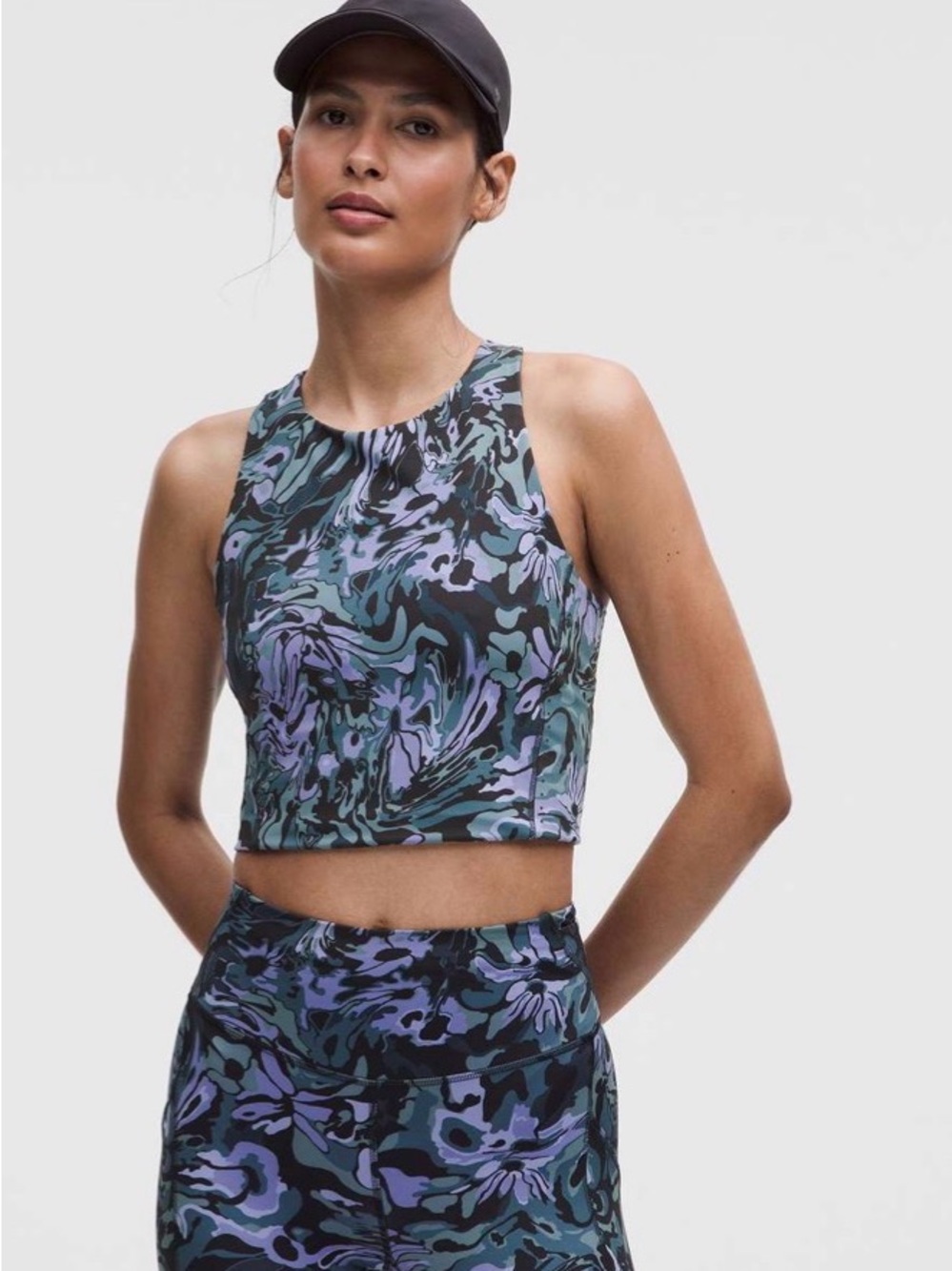 Lululemon Swift Speed Cropped Tank Top Flower Meld Multi Size 12